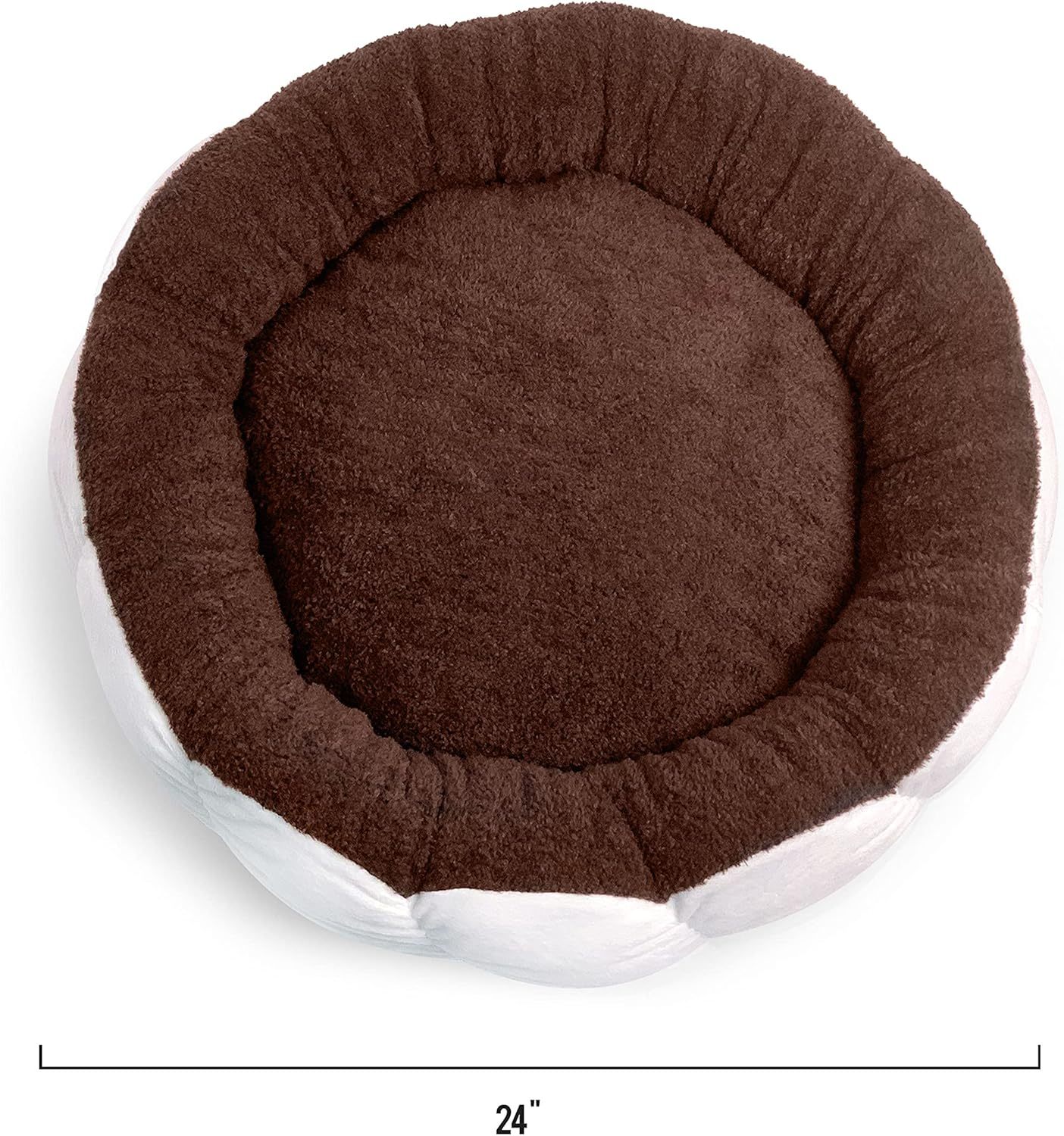 Soft Plush Small Cute and Cozy Food Dog Cat Bed, Washer and Dryer Friendly (Cookies and Cream)