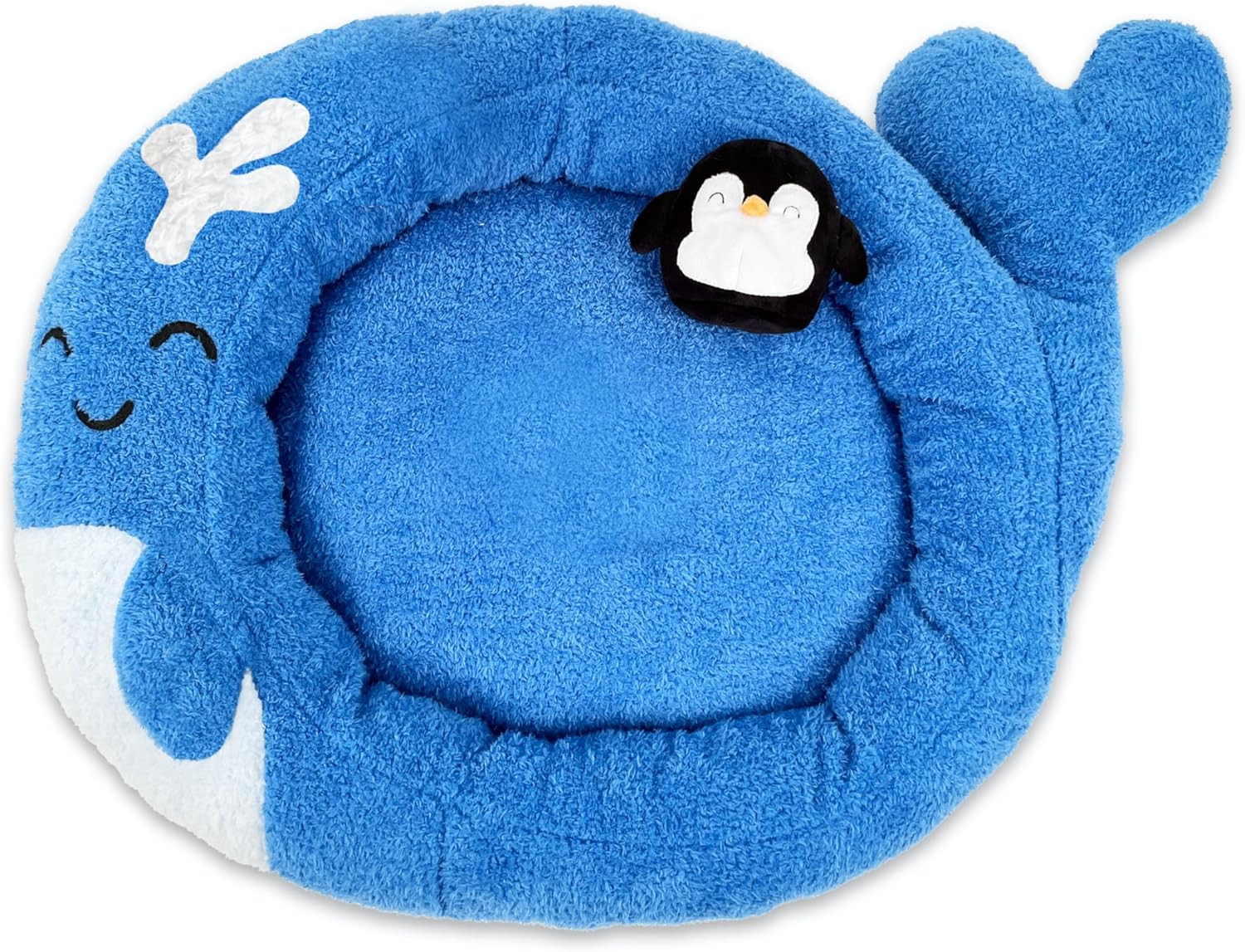 Soft Plush Small Cute and Cozy Nature Dog Cat Bed, Washer and Dryer Friendly (Whale)