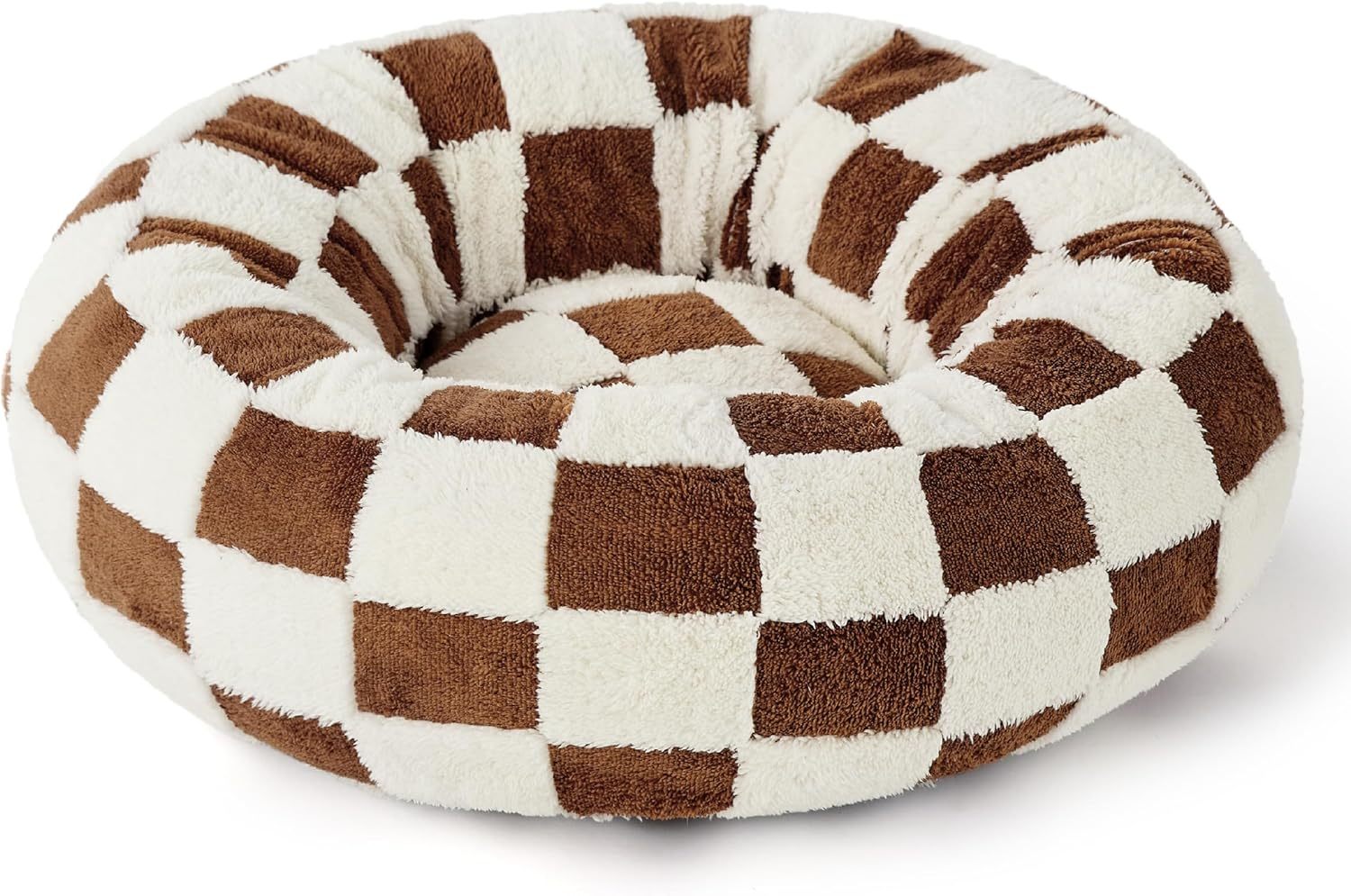 Donut Small Dog Bed - Round Cat Beds for Indoor Cats Anti-Anxiety Calming Pet Beds