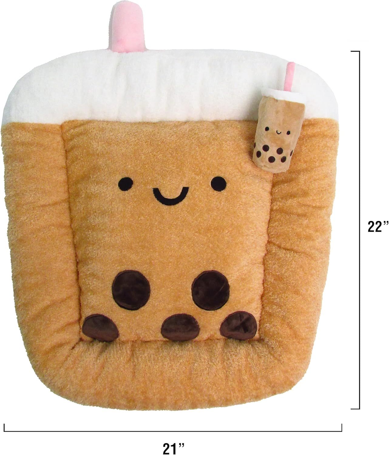 Soft Plush Small Cute and Cozy Food Dog Cat Bed, Washer and Dryer Friendly (Boba)