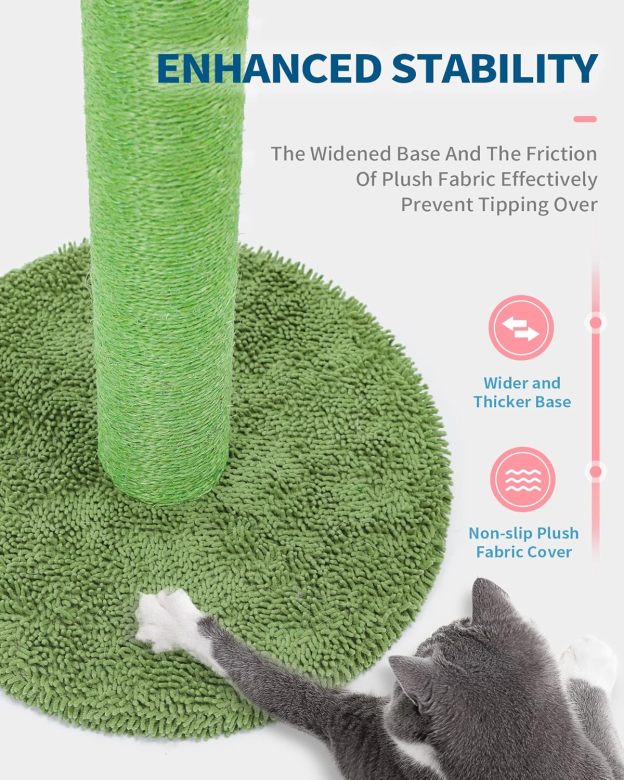 Cat Scratching Post, 21.7" Cactus Cat Scratcher Kitten Scratching Post with Natural Sisal Rope for Indoor Cats Claw Scratcher