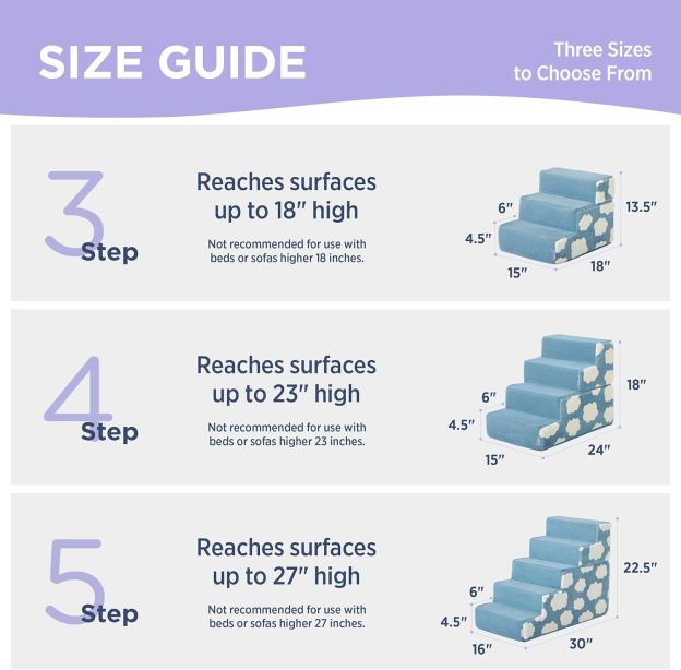 Dog Stairs for Small Dogs 18"H 4-Step Dog Steps for High Bed Couch and Sofa Chairs Foldable Foam Pet Stairs Jacquard Shaggy Plush
