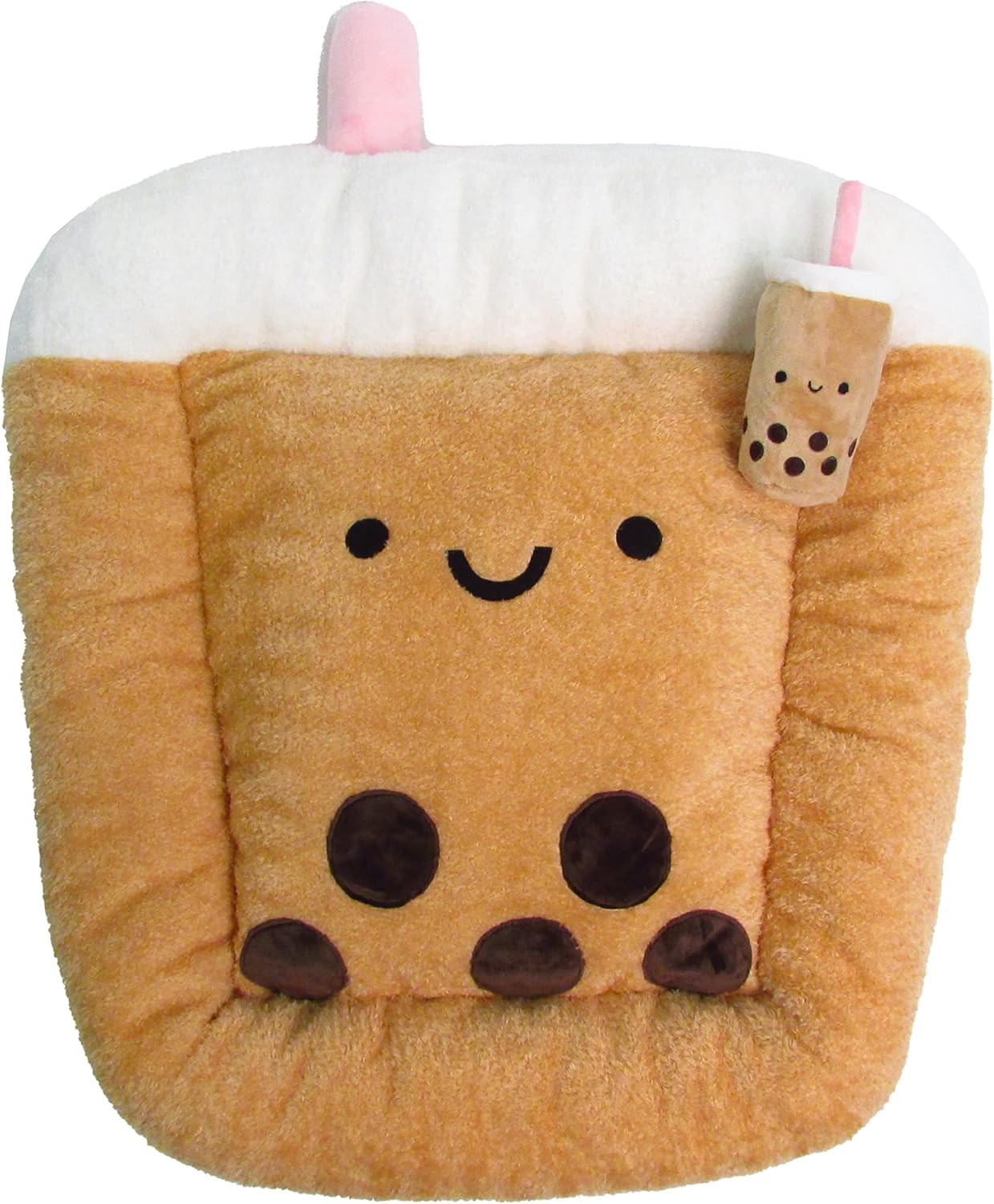 Soft Plush Small Cute and Cozy Food Dog Cat Bed, Washer and Dryer Friendly (Boba)