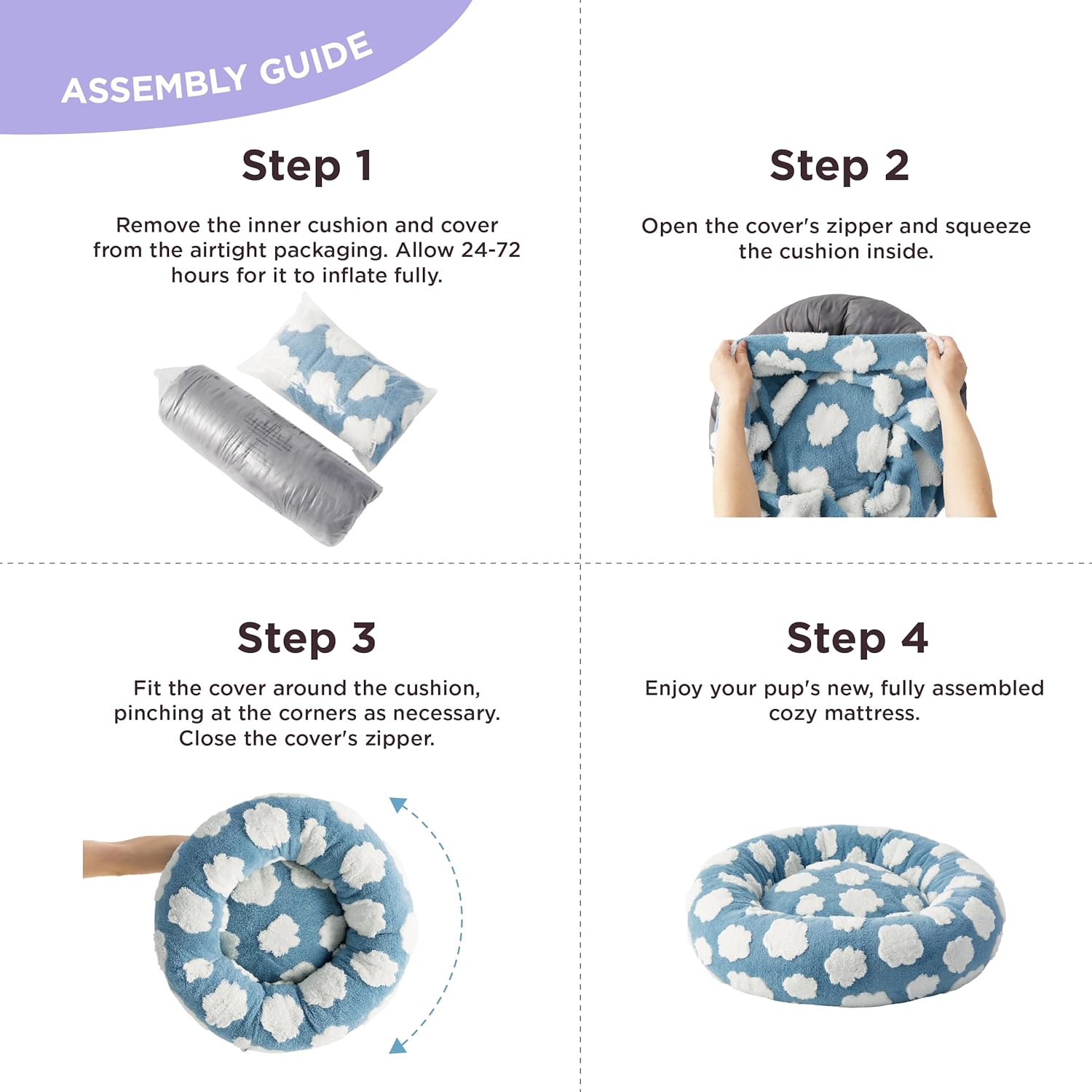 Cat Beds for Indoor Cats - Round Cat Bed Donut Small Dog Bed Calming Pet Beds, Cute Modern Beds