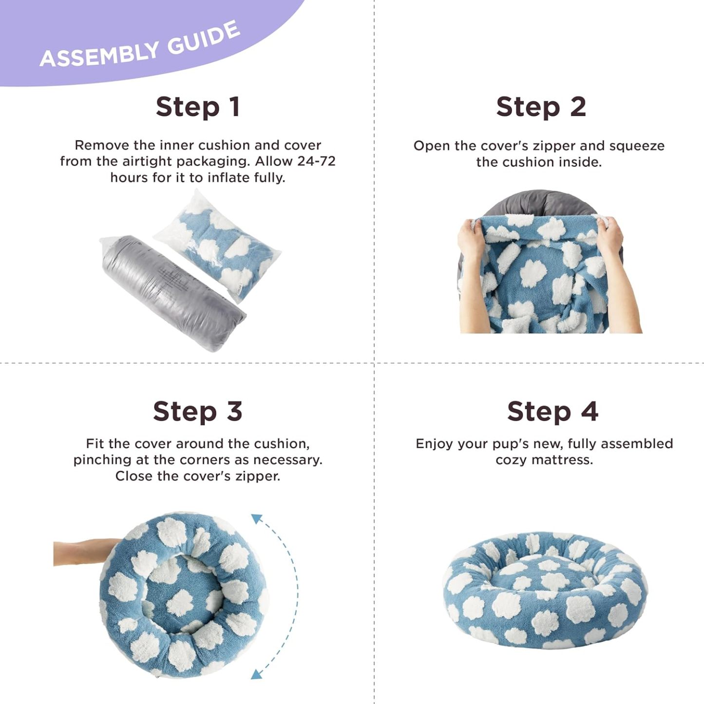 Cat Beds for Indoor Cats - Round Cat Bed Donut Small Dog Bed Calming Pet Beds, Cute Modern Beds