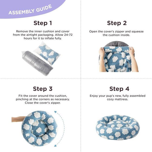 Cat Beds for Indoor Cats - Round Cat Bed Donut Small Dog Bed Calming Pet Beds, Cute Modern Beds