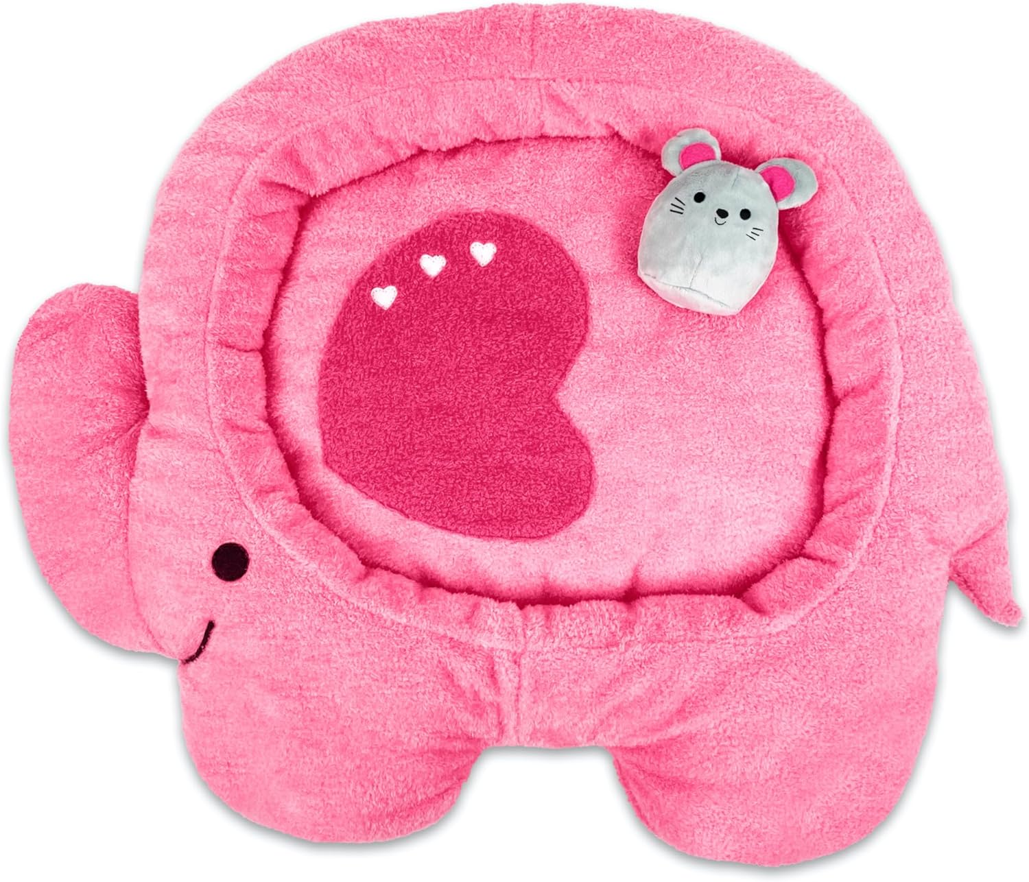 Soft Plush Small Cute and Cozy Nature Dog Cat Bed, Washer and Dryer Friendly (Elephant)