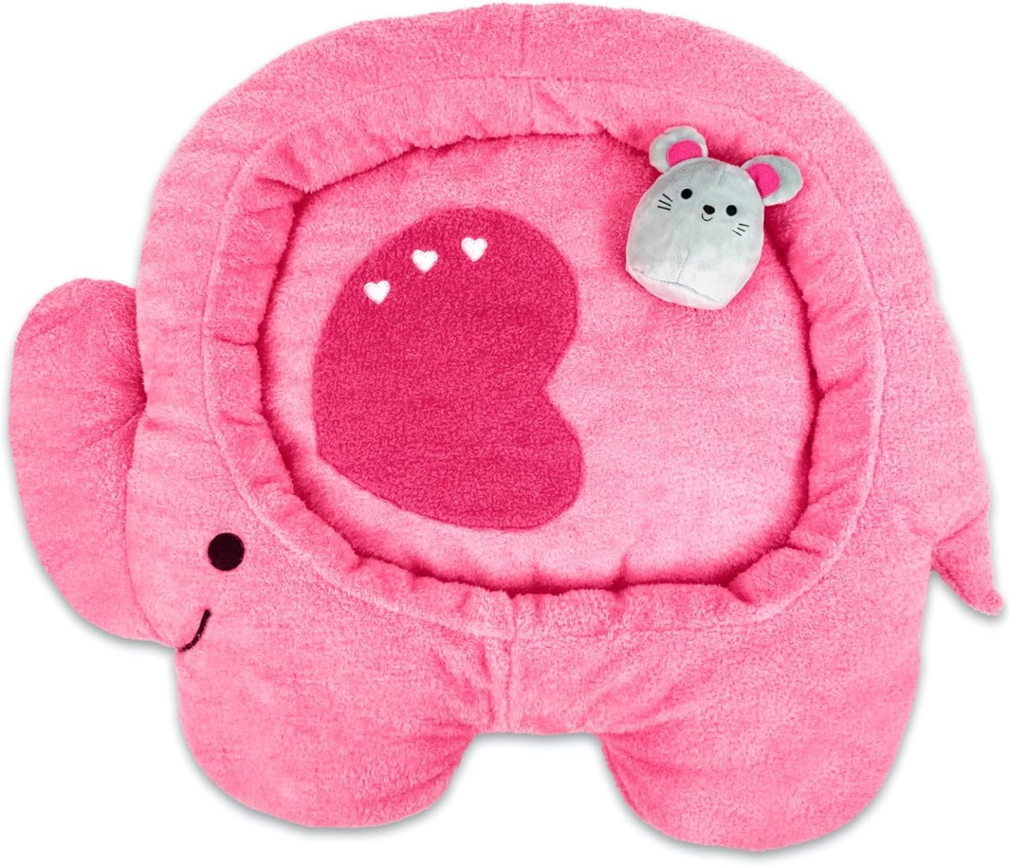 Soft Plush Small Cute and Cozy Nature Dog Cat Bed, Washer and Dryer Friendly (Elephant)