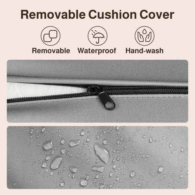 Lofka 4 Pieces Patio Comversation Set with Outdoor Rocking Chairs, Rattan Loveseat, Glass Bistro Coffee Table