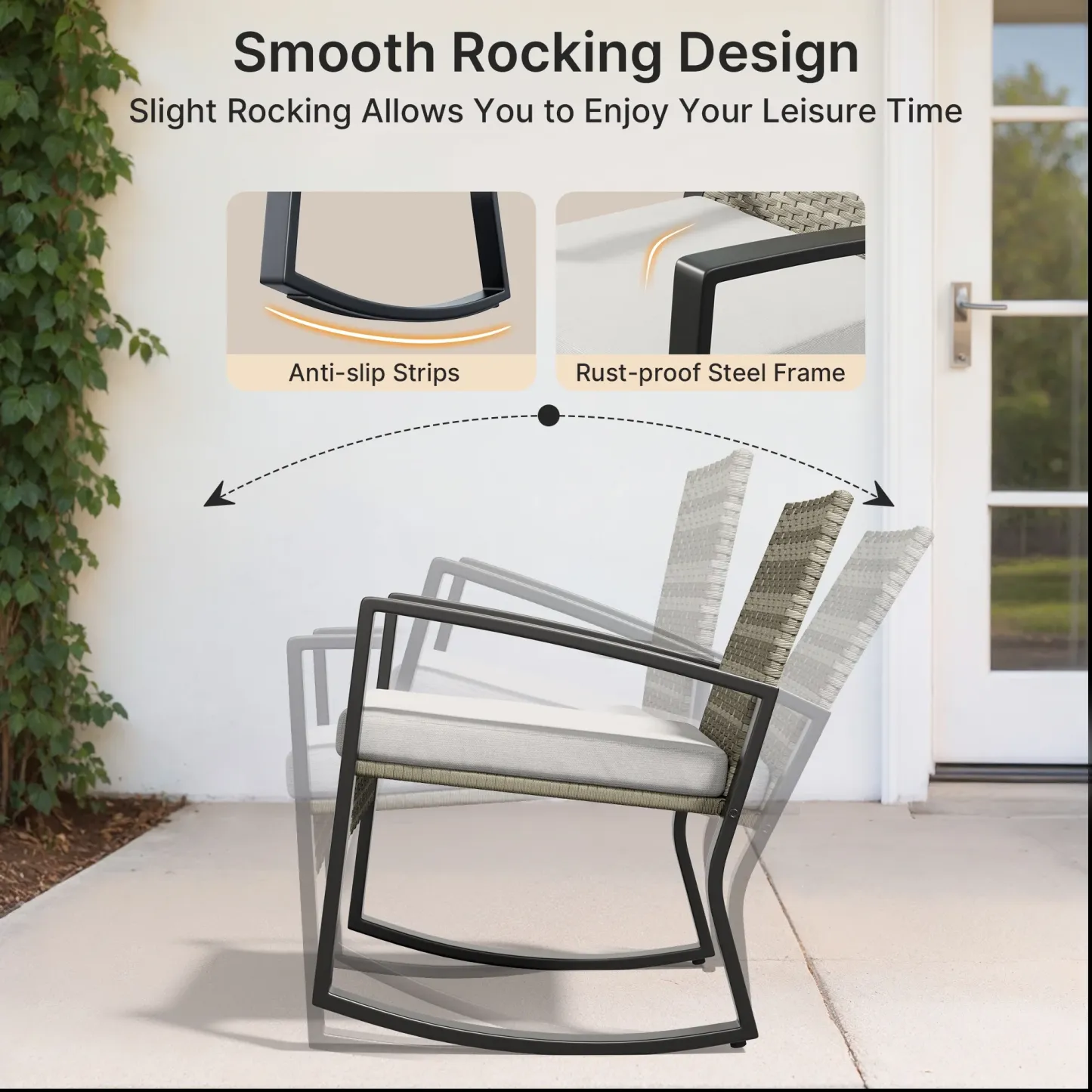 Lofka Patio Furniture Set, 4-Piece Outdoor Sectional Furniture Set with Coffee Table for Conversation & Dining