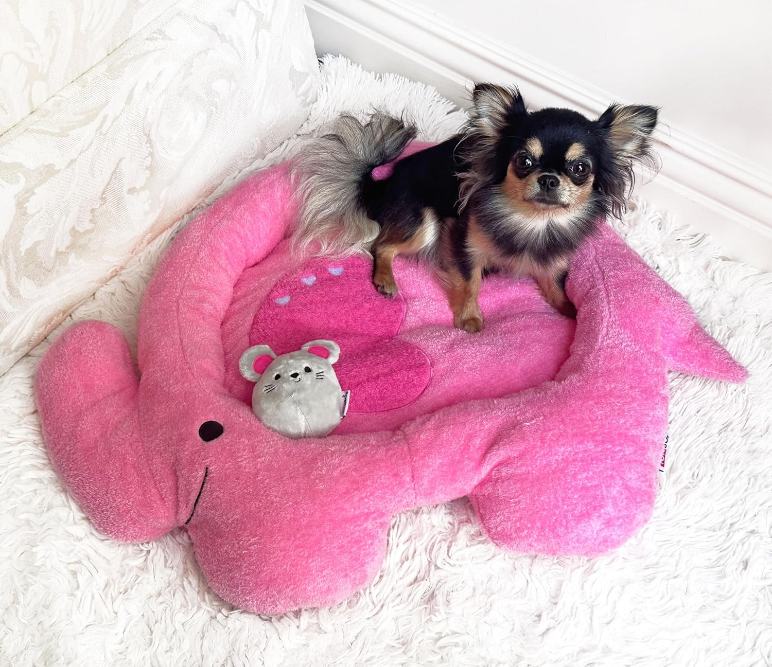 Soft Plush Small Cute and Cozy Nature Dog Cat Bed, Washer and Dryer Friendly (Elephant)