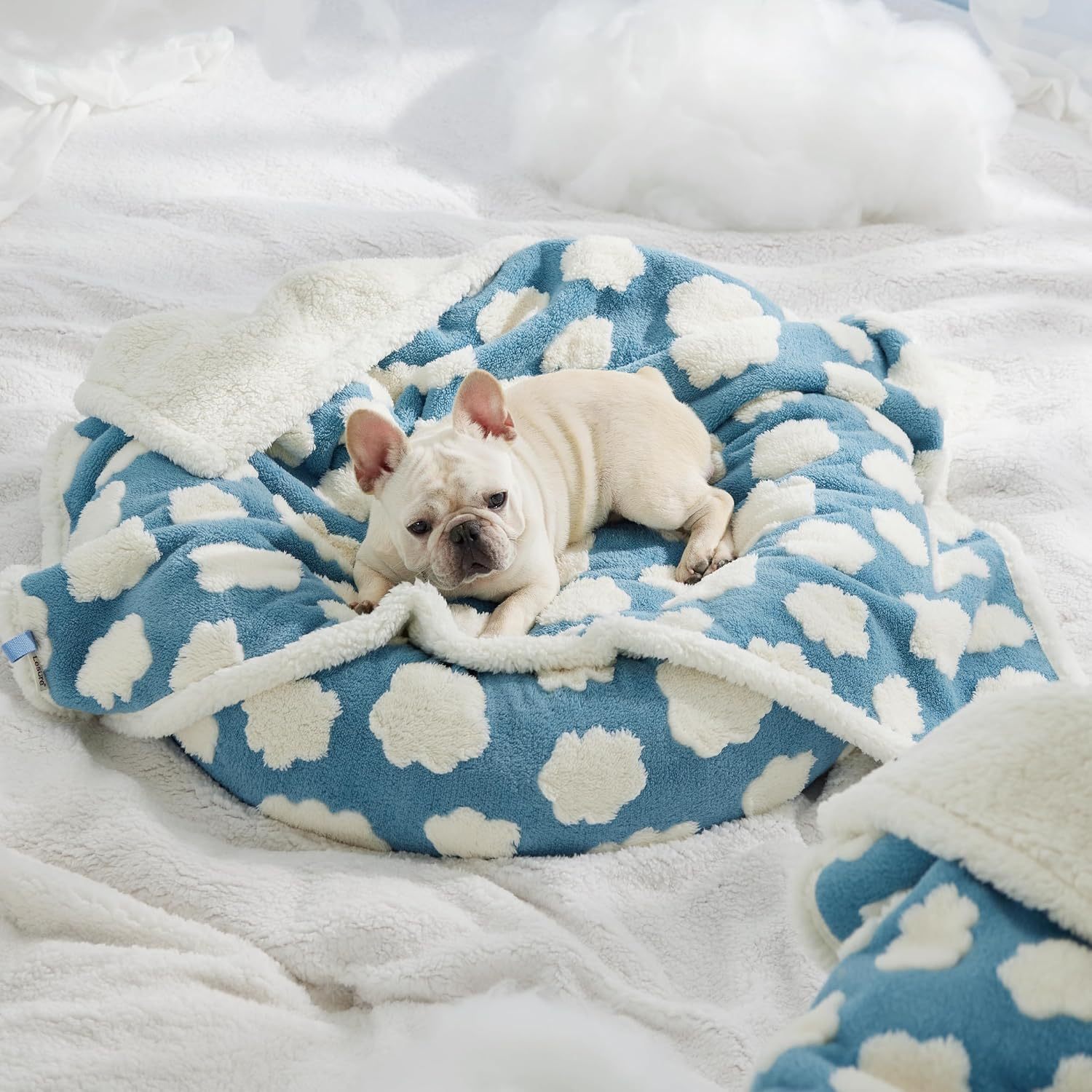 Waterproof Dog Blanket for Medium Dogs - Washable Double Sided Dog Blankets with Warm Jacquard Shag and Soft Sherpa Fleece
