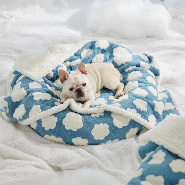 Waterproof Dog Blanket for Medium Dogs - Washable Double Sided Dog Blankets with Warm Jacquard Shag and Soft Sherpa Fleece