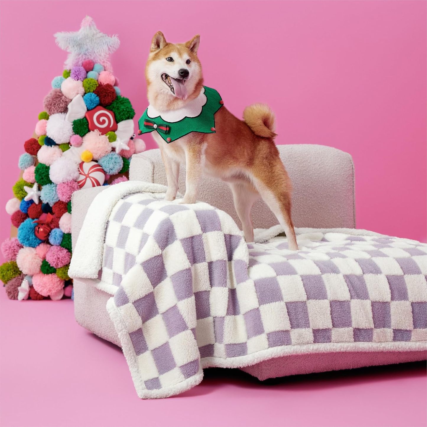 Waterproof Dog Blanket for Large Dogs - Washable Double Sided Dog Blankets with Warm Jacquard Shag and Soft Sherpa Fleece