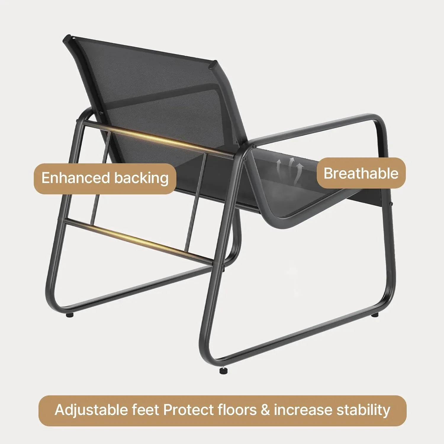 Lofka Outdoor Furniture Bistro Table & Steel Chairs,Rust-Proof,Glass-Top Coffee Table