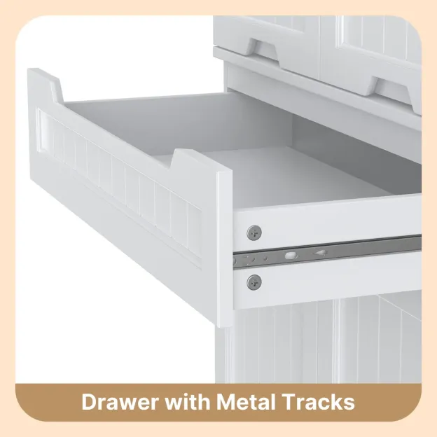 Lofka 71" Kitchen Storage Cabinet with Adjustable Shelves & Anti-Tip Design, 4 Doors, 12 Shelves, 1 Drawer