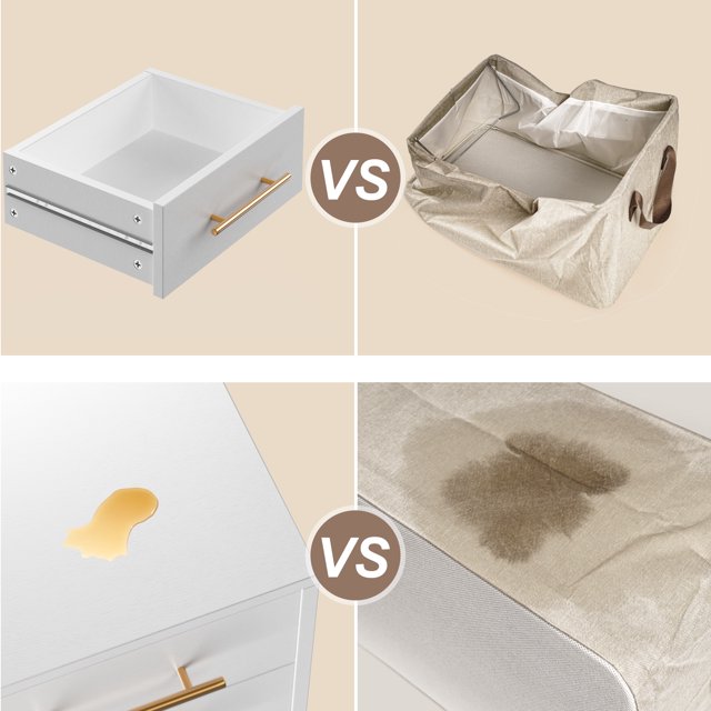 Lofka Night Stand 2 Drawer for Bedroom, Nightstand Bedside Table with Gold Handle