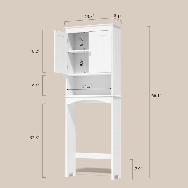 Over the Toilet Storage Cabinet, Lofka Bathroom Cabinet with Open Shlef &Doors