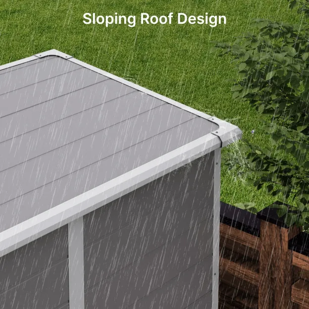 Lofka 5 x 3 FT Resin Outdoor Storage with Floor, Window, Lockable Door for Garden|Backyard|Lawn