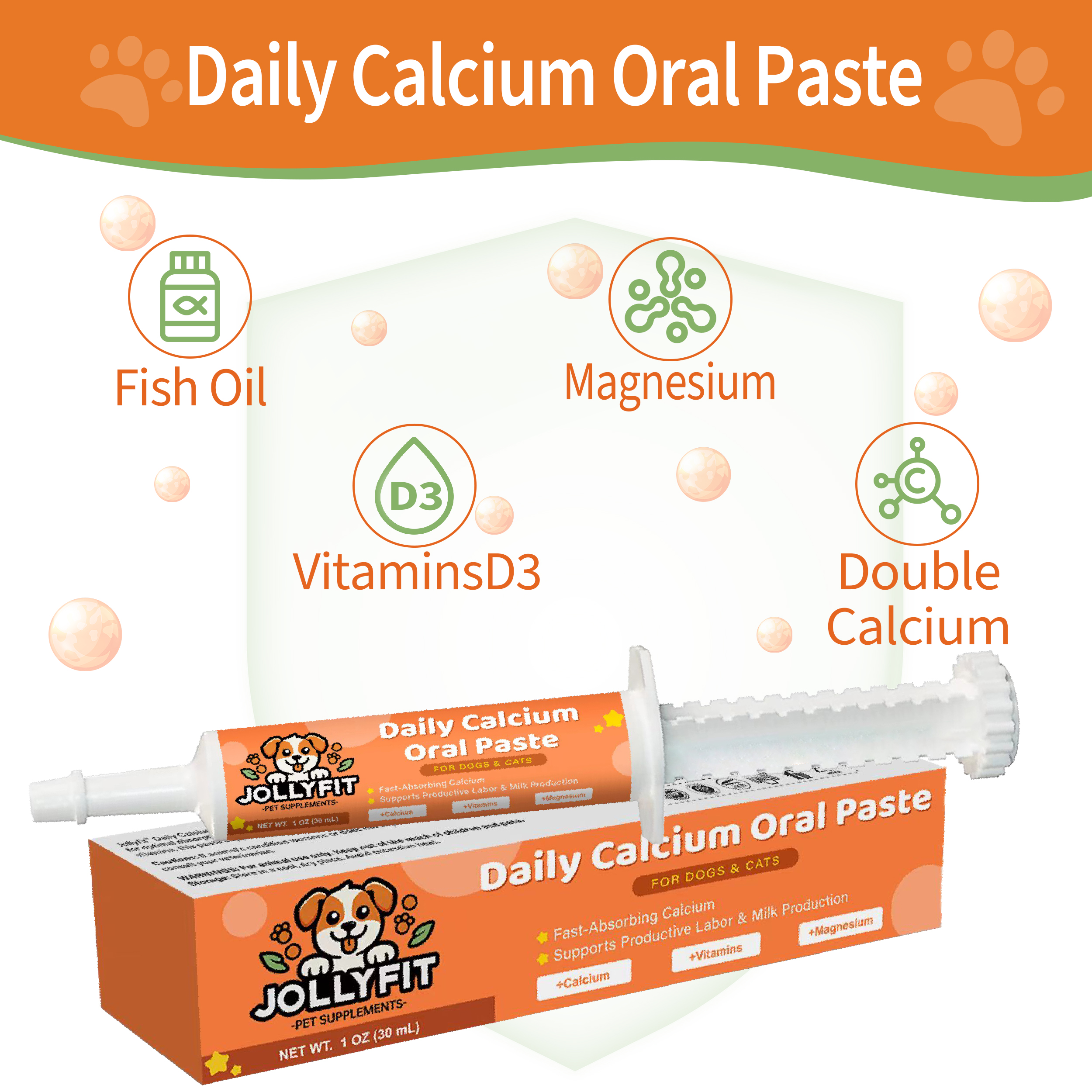 Jollyfit Oral Calcium for Dogs and Cats - 1 oz