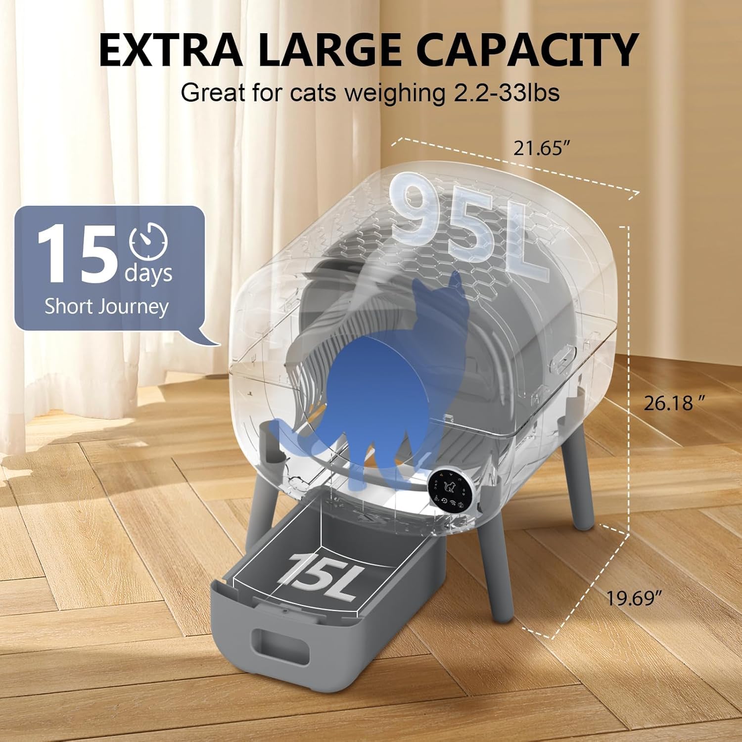 Self Cleaning Litter Box 95 L