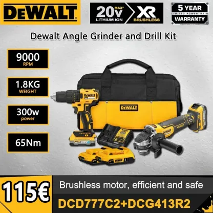 【DEWALT 100. výročie – Jubilejný výpredaj】 Sada DEWALT: Uhlová brúska + vŕtačka | Bežná cena: 300 € | Akciová cena: 95 € | K dispozícii je už len 50 sád! Objednajte si teraz!