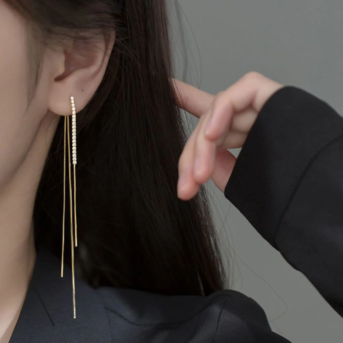 Georgiana Diamond Tassel Drop Earrings