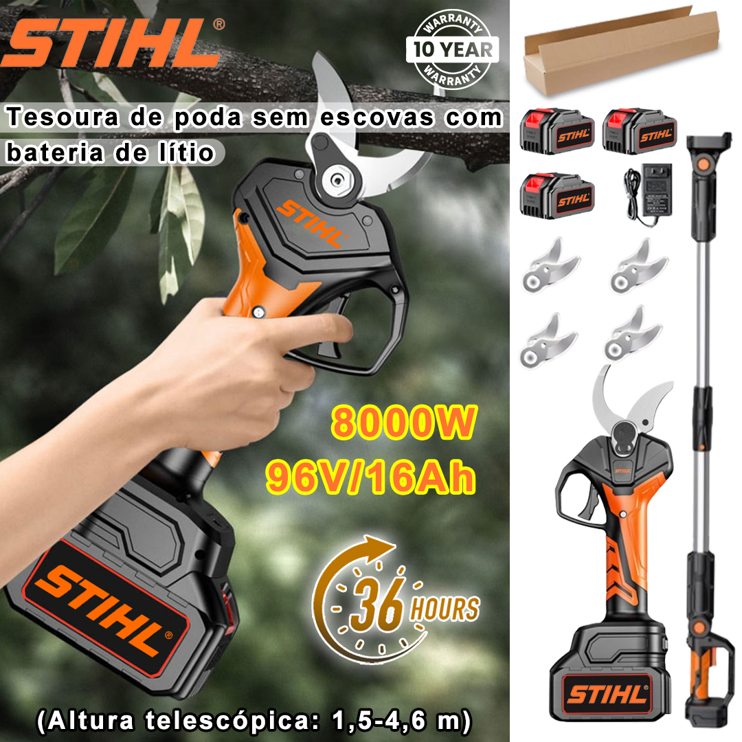 Podador de lítio sem escovas STIHL 8000W com haste telescópica