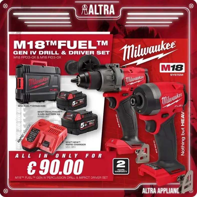 Veľtrh Milwaukee v Nemecku – akumulátorové rázové kladivo a kombinovaná súprava 18V skrutkovača Milwaukee Limitovaná ponuka Len 90 €