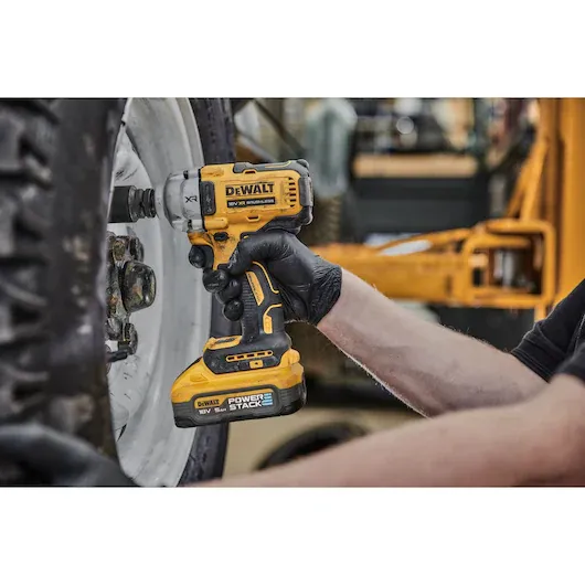 18V XR Brushless 1/2" Hog Ring Anvil Impact Wrench 2x5Ah Powerstack Batteries