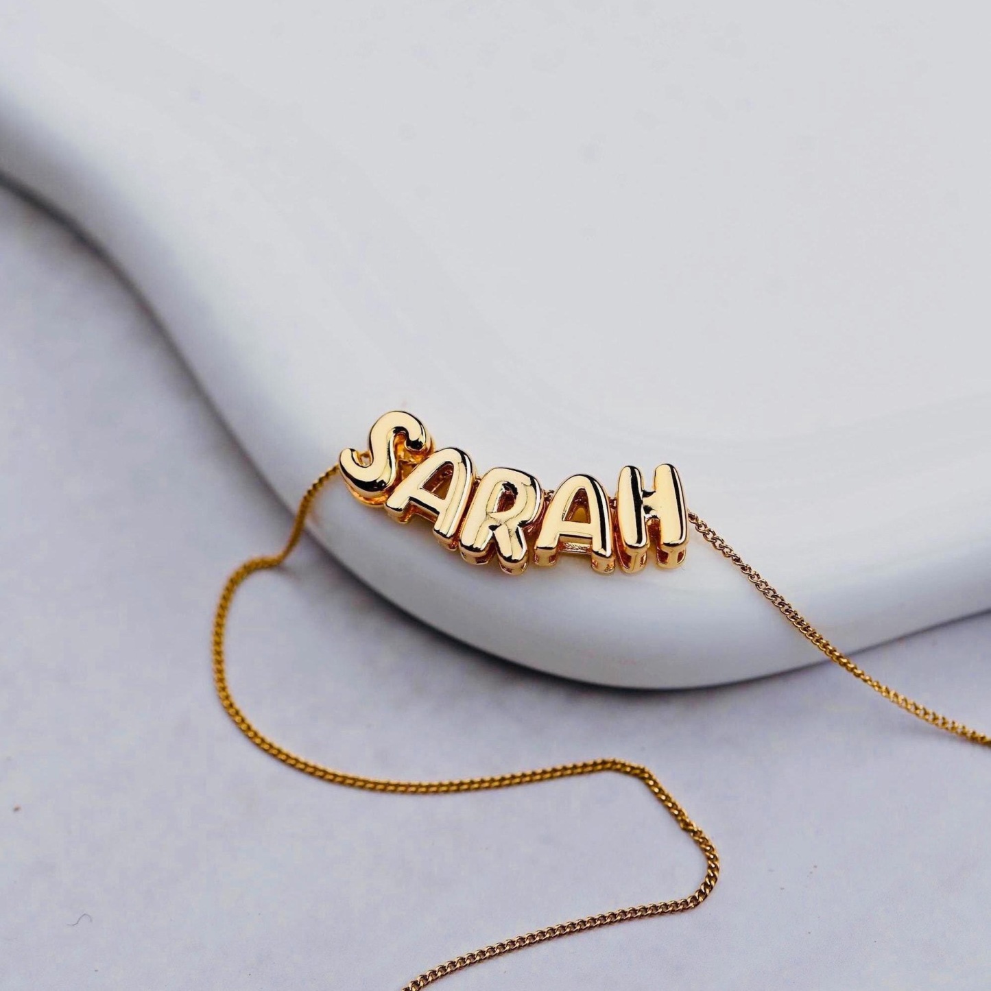 Cute Domed 26 Alphabets Necklace