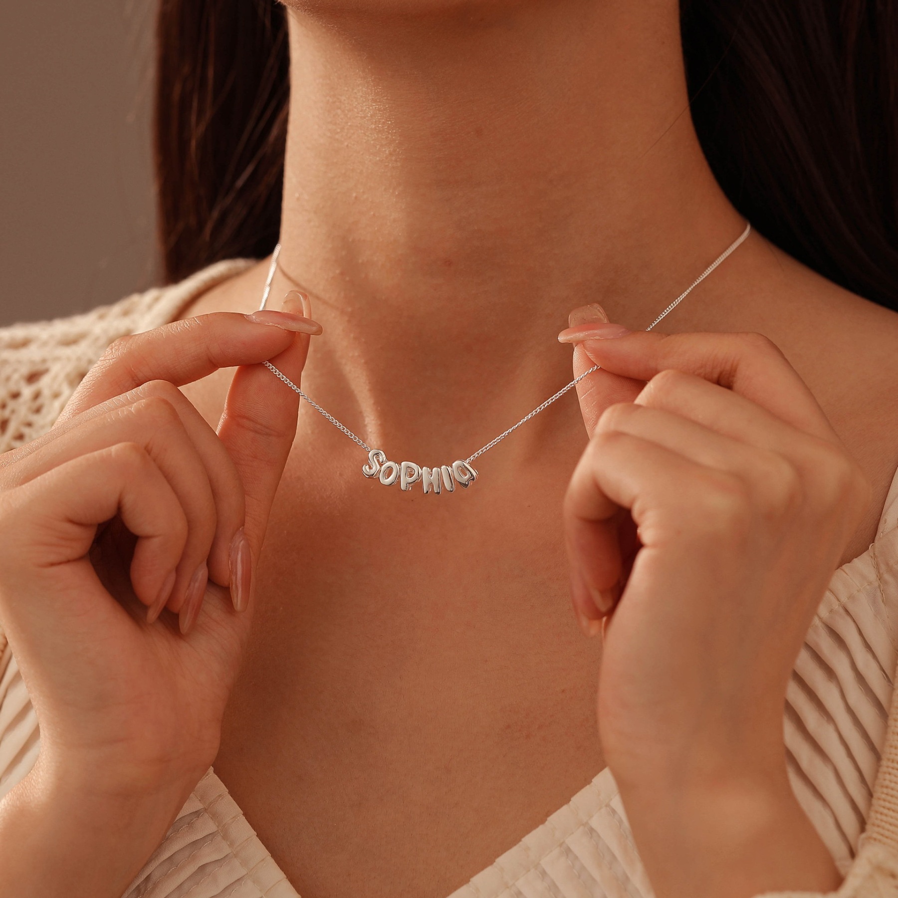 Cute Domed 26 Alphabets Necklace