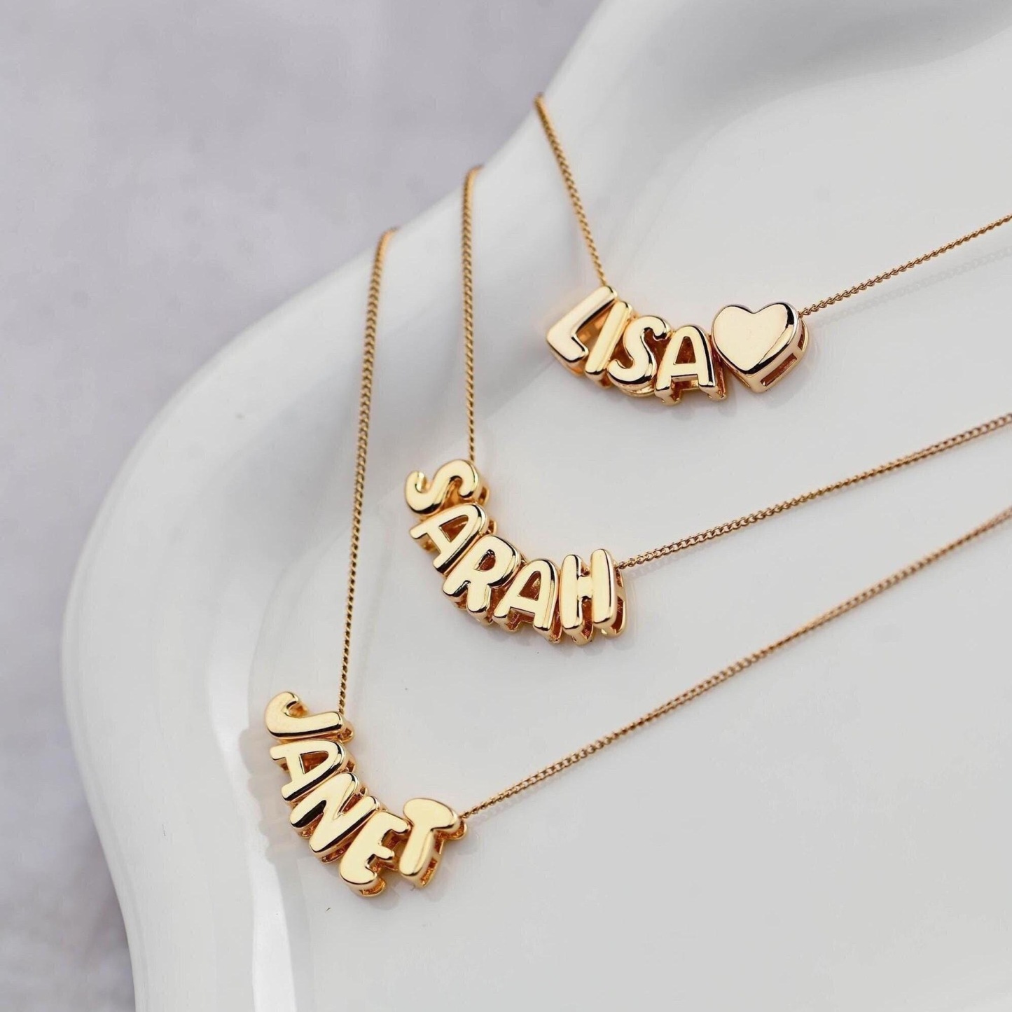 Cute Domed 26 Alphabets Necklace