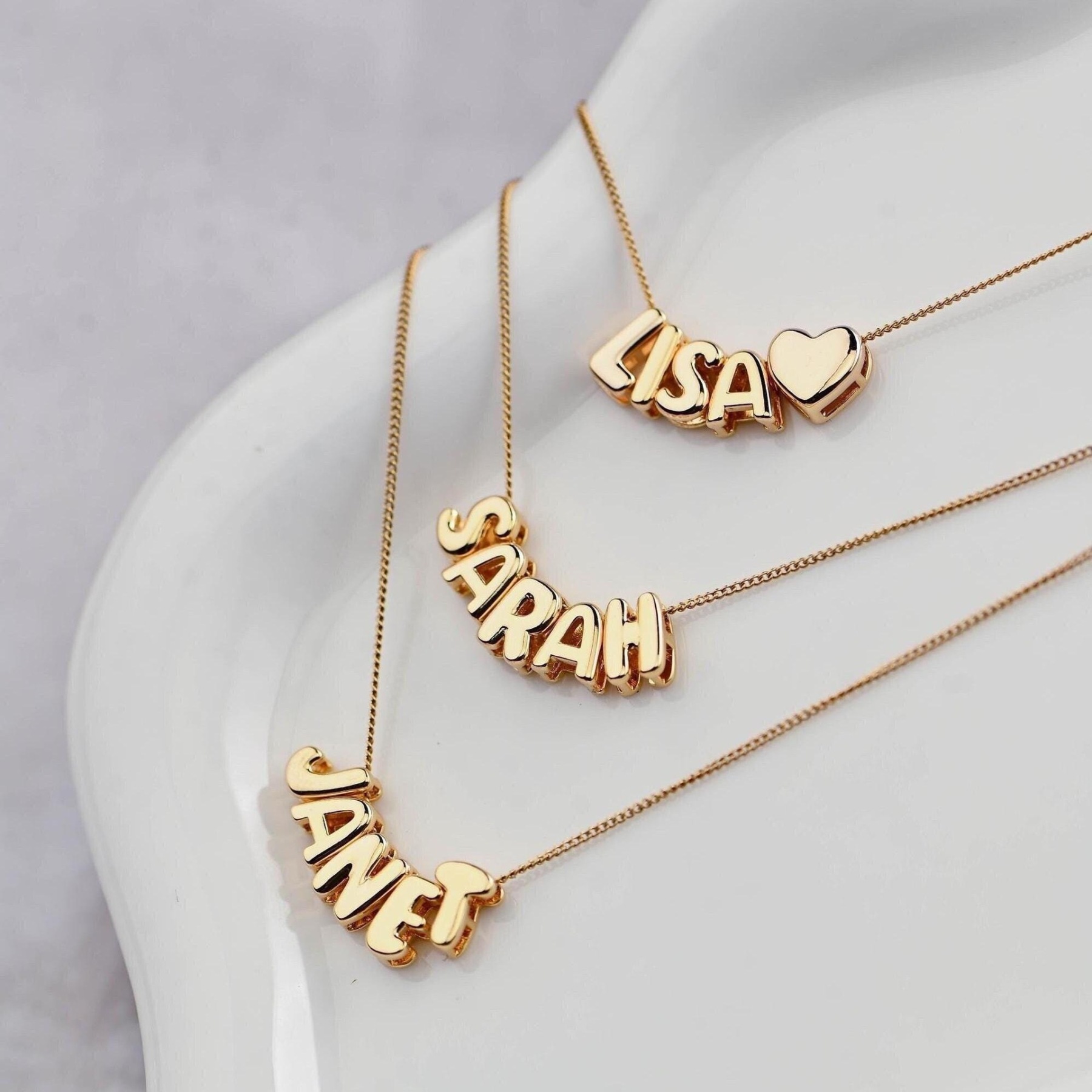 Cute Domed 26 Alphabets Necklace