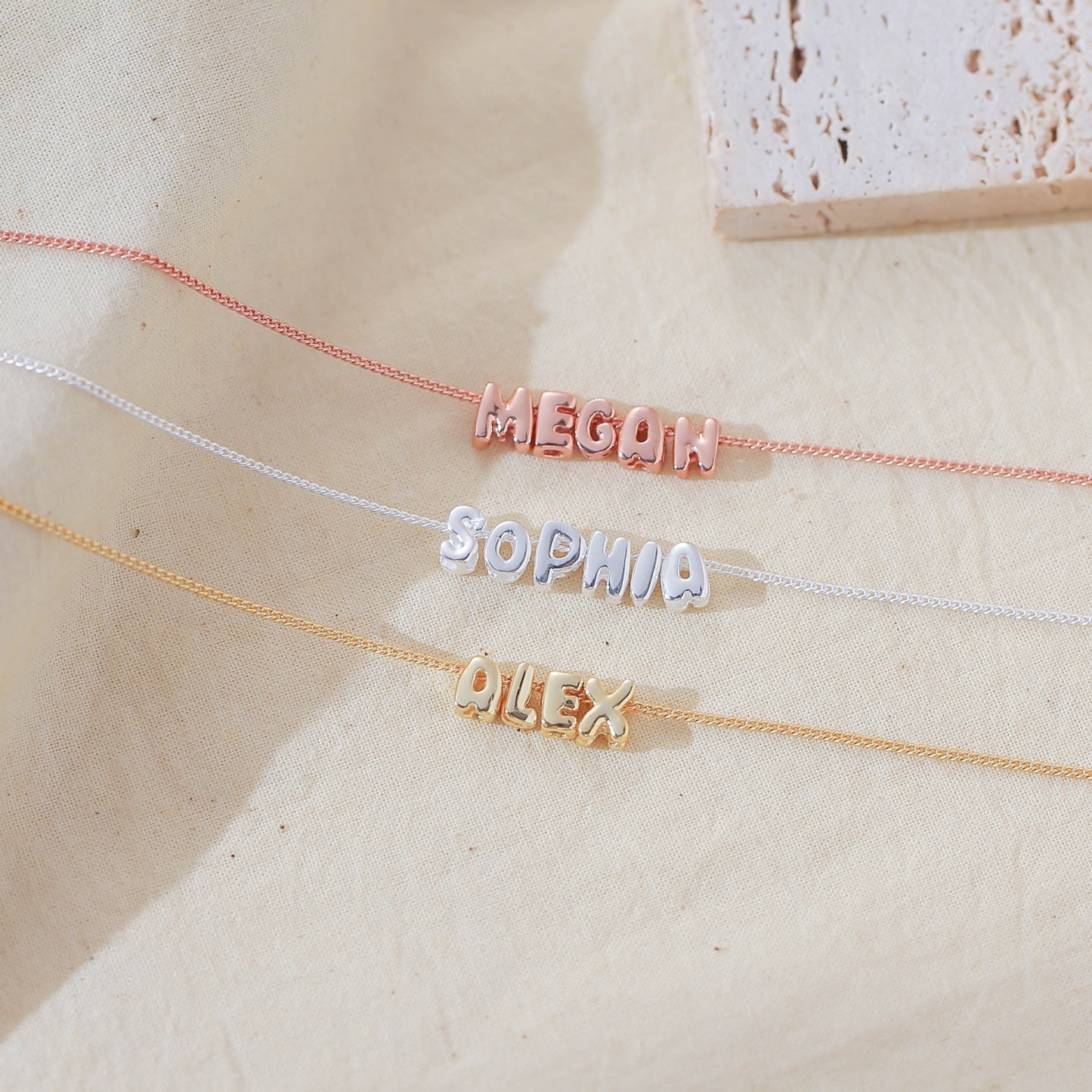 Cute Domed 26 Alphabets Necklace