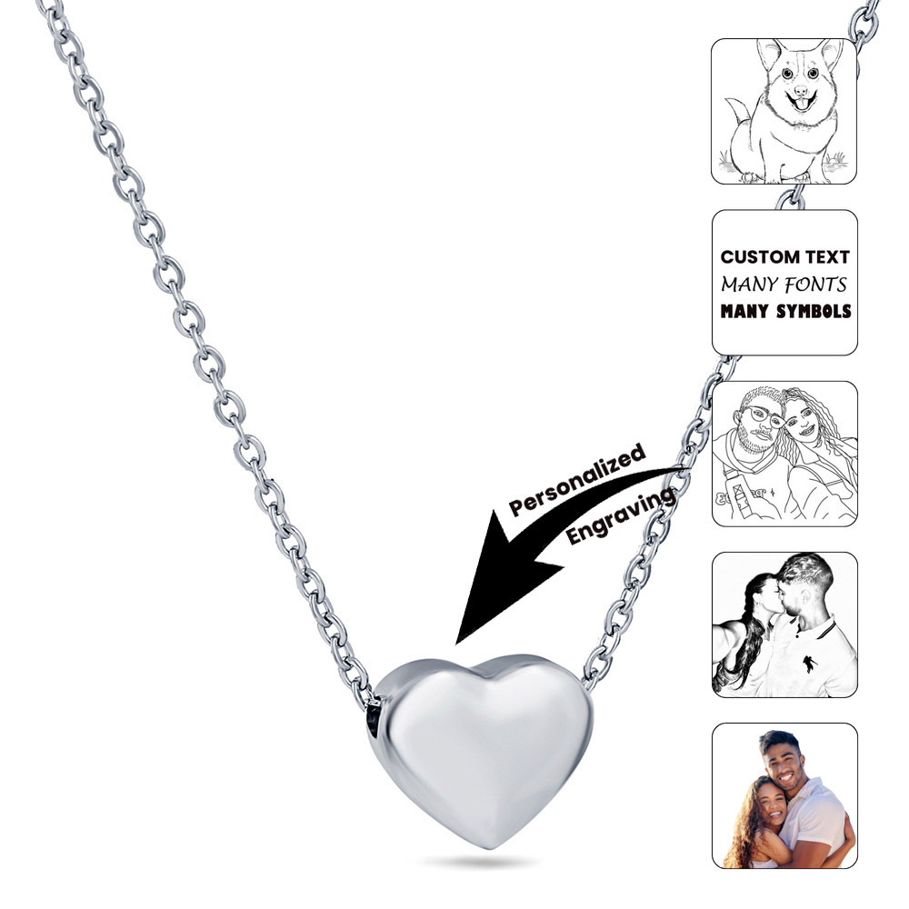 Heart Engraved Pendant Necklace