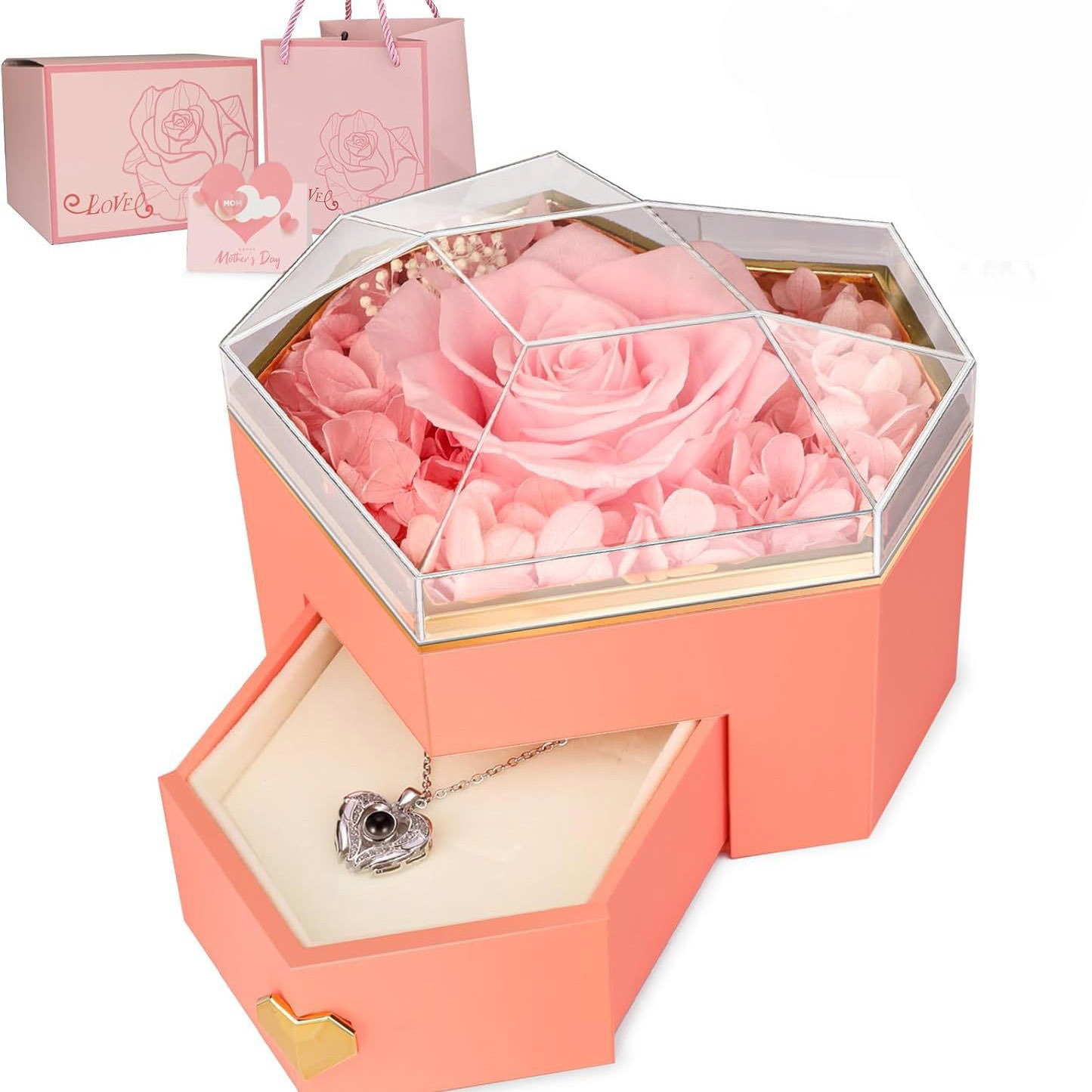 3D Heart Rose Box