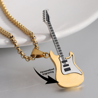 Cube Square Engraved Pendant Necklace