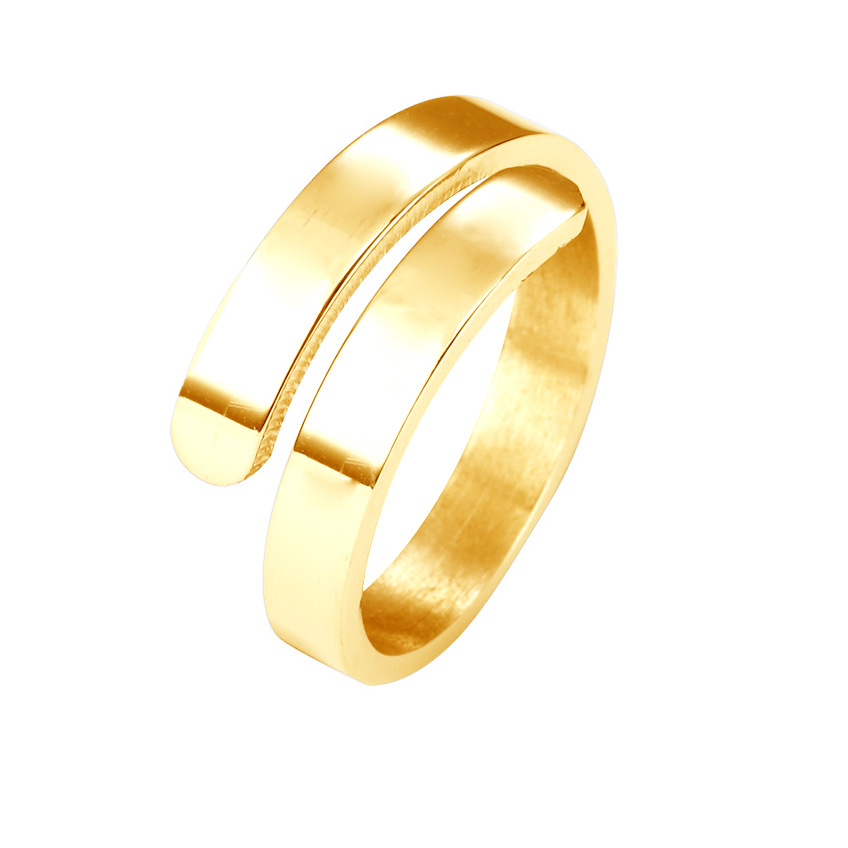double layer engraved name adjustable ring