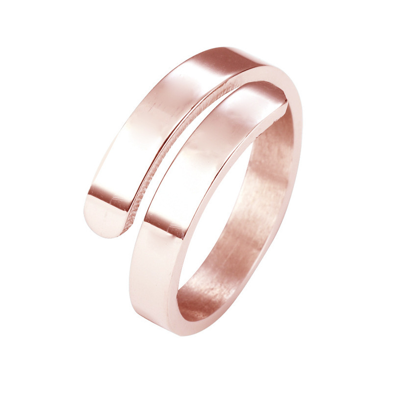 double layer engraved name adjustable ring