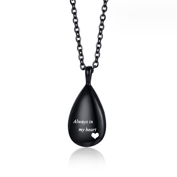 teardrop engraved name/photo locket necklace