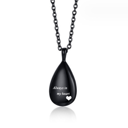 teardrop engraved name/photo locket necklace