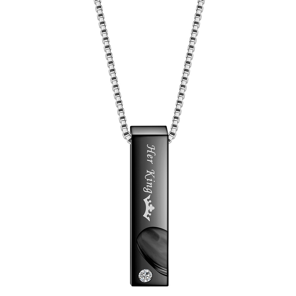 Tube Engraved Pendant Necklace
