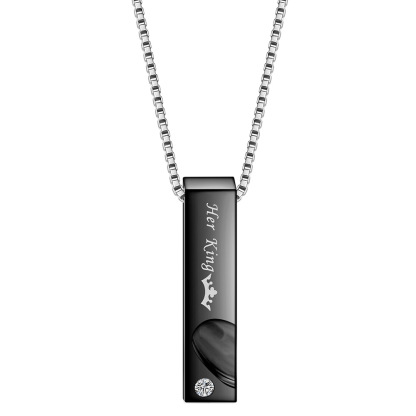 Tube Engraved Pendant Necklace