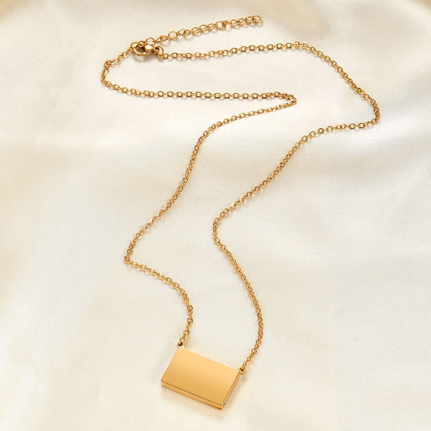 Open Envelope Engraved Pendant Necklace