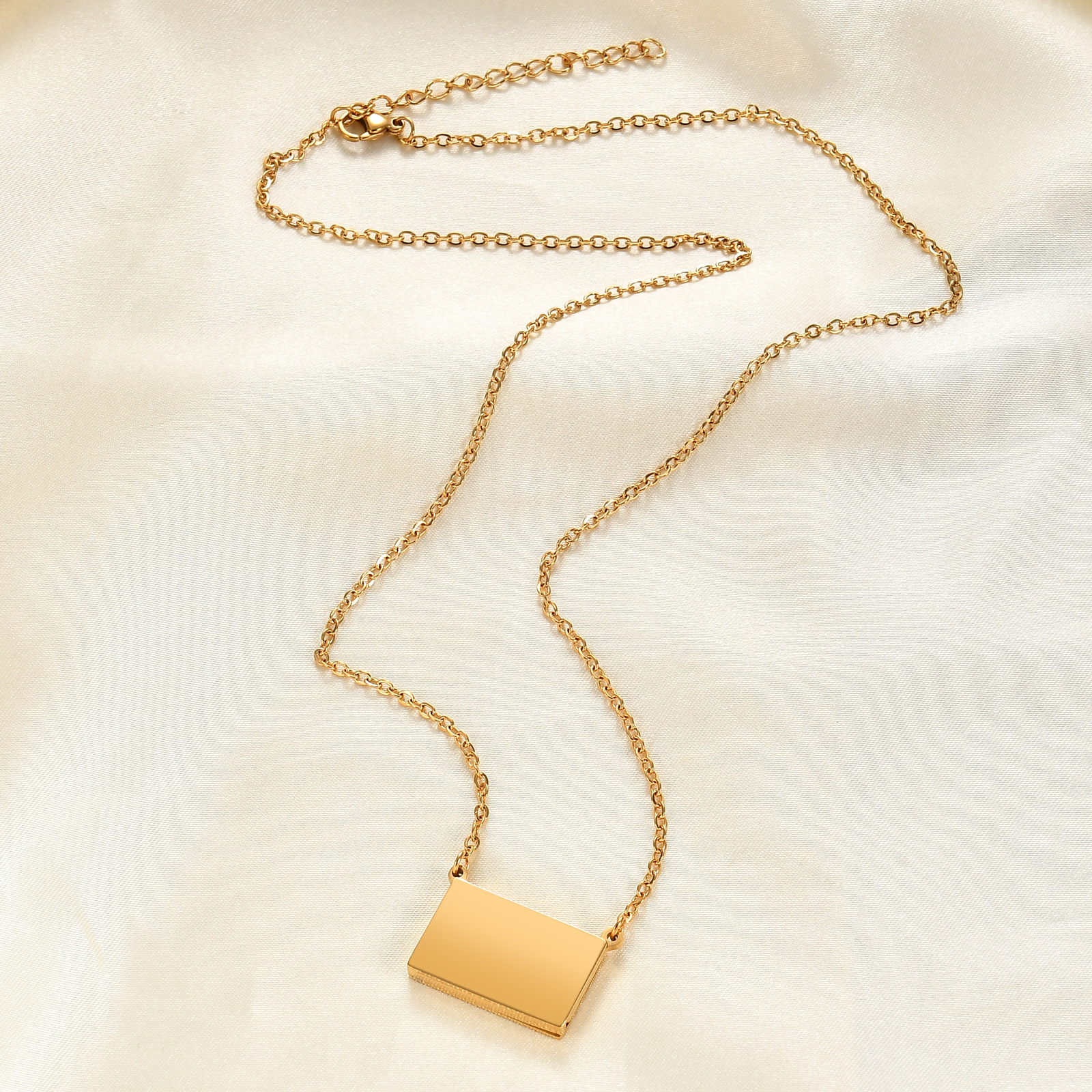 Open Envelope Engraved Pendant Necklace