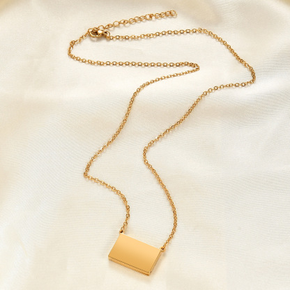 Open Envelope Engraved Pendant Necklace