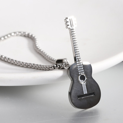 Cube Square Engraved Pendant Necklace