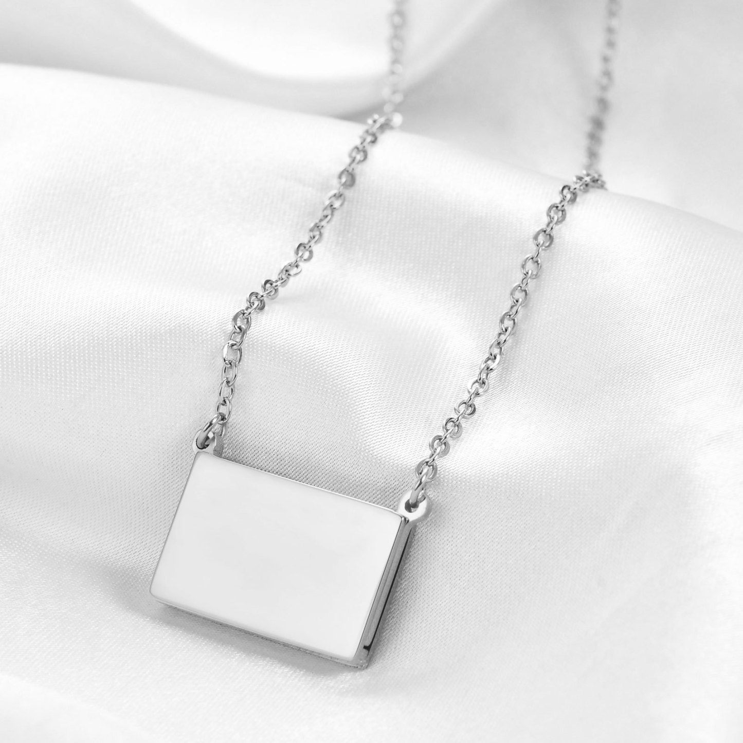 Open Envelope Engraved Pendant Necklace