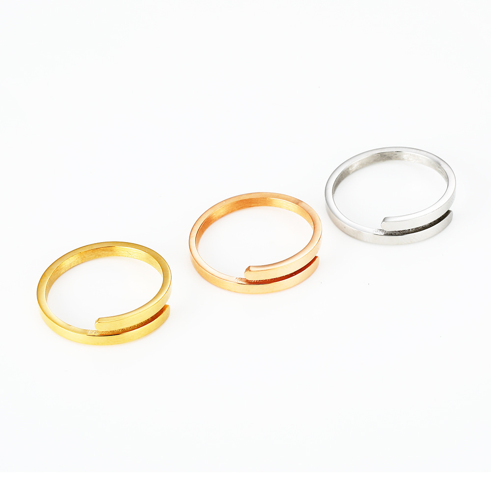 double layer engraved name adjustable ring